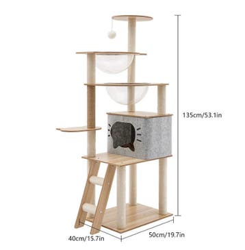 Nieuw Houten Kattenmeubel – Katten Krabmeubel 130cm Hout, Dieren en Toebehoren, Krabmeubelen, Verzenden, Nieuw, Krabpaal