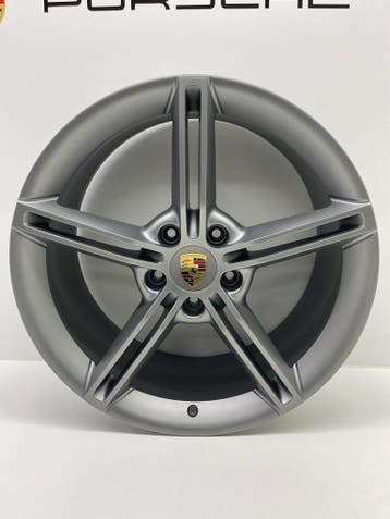 Porsche Taycan ORIGINELE 21 Mission E Platinium met banden, Auto-onderdelen, Ophalen, Gebruikt, Banden en Velgen, 21 inch