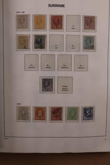 Suriname 1873/1975 - Collectie in Davo crystal/luxe, Gestempeld