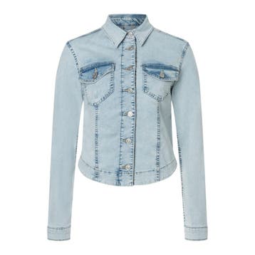 MAC • lichtblauw denim jasje • S, MAC, Nieuw, Maat 36 (S), Verzenden
