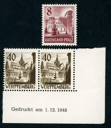 Franse Zone Rijnland-Palts en Württemberg 1948 - postfr., Postzegels en Munten, Gestempeld