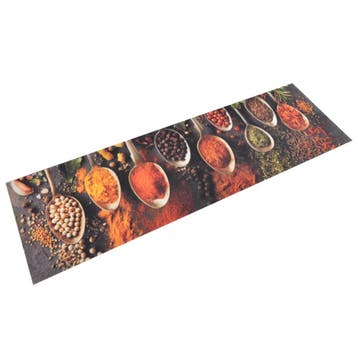 vidaXL Keukenmat wasbaar lepel- en kruidenprint 45x150 cm, Verzenden, Nieuw