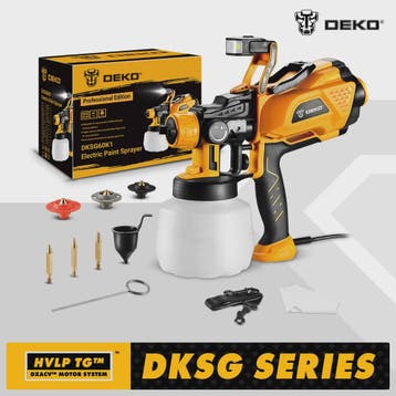 DEKO Elektrische Verfspuit 1200ml HVLP met LED Licht en 3 Mo, Verzenden, Nieuw