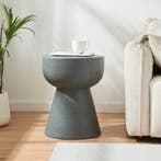 Bijzettafel Oulvepijanse rond 40 cm donkergrijs [en.casa], Huis en Inrichting, Tafels | Bijzettafels, Verzenden, Nieuw