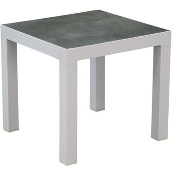 Malaga bijzettafel 50x50xH46 cm aluminium wit, Ophalen of Verzenden, Nieuw