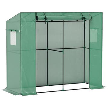 Mini-kas, Leunende Kas Met Roldeur En Netramen, UV-bestendig, Tuin en Terras, Verzenden