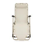 Ligstoel Tuinstoel Staal Beige | Tweedekansje OP=OP, Tuin en Terras, Ophalen of Verzenden, Nieuw, Metaal, Inklapbaar