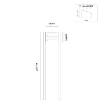 Brievenbusunit Hive set vrijstaand 1-breed, 2-hoog - zwart, Verzenden, Nieuw