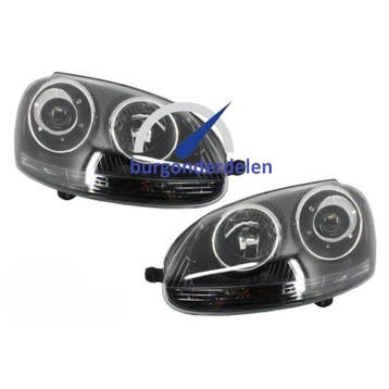 Koplampen Set GTI R32 Look Zwart Geschikt Voor Golf 5 200..., Ophalen of Verzenden, Nieuw, Volkswagen