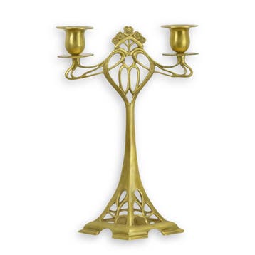 Tweelichts messing kandelaar (Beeldjes - Decoratie), Verzenden, Nieuw