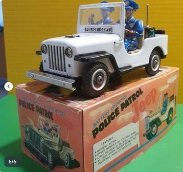 Toy Nomura - Blikken speelgoed - Police Patrol Jeep -