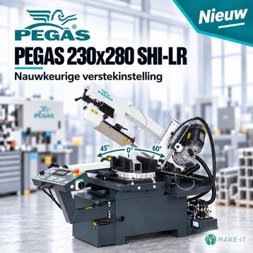 Semi-automatisch bandzaagmachine met verstek Pegas 230x280mm, Ophalen of Verzenden