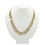 Gouden Cleopatra collier (Ketting), Sieraden, Tassen en Uiterlijk, Kettingen, Ophalen of Verzenden, Gebruikt, Overige kleuren