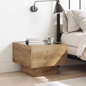 vidaXL Salontafel Artisan Eiken 40 x 40 x 30 cm Bewerkt hout, Minder dan 45 cm, Verzenden, Nieuw, Minder dan 55 cm