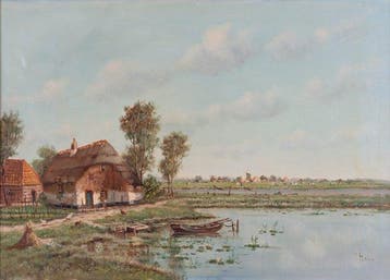 T. Hoop (XX) - Boerderij aan het water