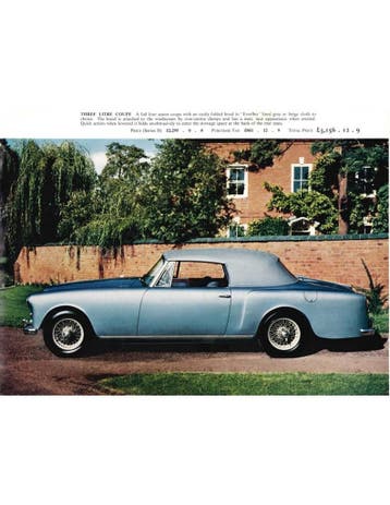 1963 ALVIS THREE-LITRE (TD21) BROCHURE ENGELS, Nieuw, Author
