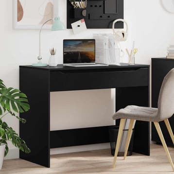 vidaXL Bureau met lade Zwart 100 x 50 x 78 cm Geconstrueerd, Verzenden, Nieuw