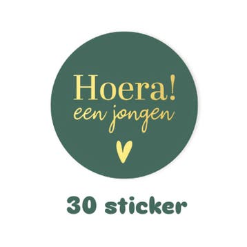 30x sticker - HOERA een jongen - geboorte - baby - kindje..., Ophalen of Verzenden, Nieuw, Meerdere stickers