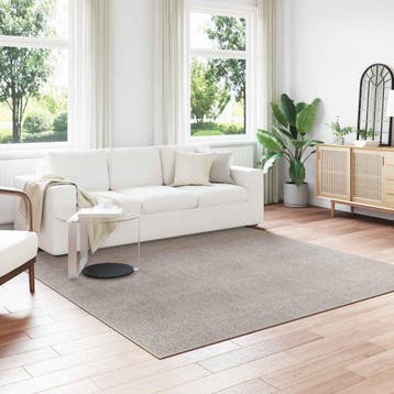 vidaXL Binnen kleed LUGO Taupe 240 x 240 cm Polyester, Verzenden, Nieuw