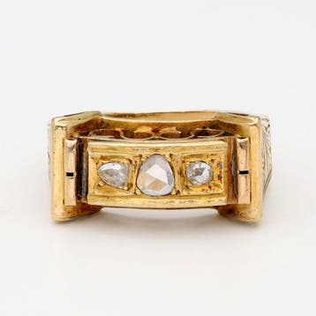 Ring - 18 karaat Geel goud - Diamant; ros geslepen, Nieuw