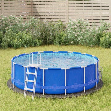 vidaXL Zwembadgrondzeil Ø244 cm polyester geotextiel, Tuin en Terras, Verzenden, Nieuw