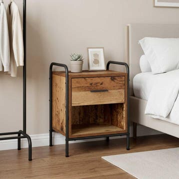 vidaXL Nachtkastje Oud hout 40 x 30 x 50 cm Bewerkt hout, Huis en Inrichting, Minder dan 45 cm, Verzenden, Nieuw, Minder dan 55 cm