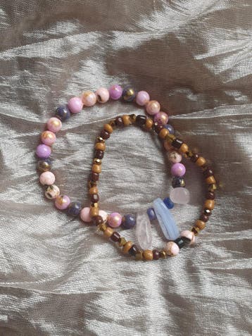 Kleurige jade met Chalcedoon en Rozenkwarts en gratis, Nieuw