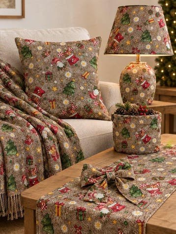 Elegante kerstpatchwork-stof met thema - Textiel - 2.48 m -, Nieuw