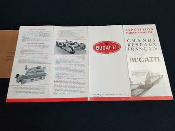1937 Bugatti Exposition Internationale brochure Frans, Verzenden, Zo goed als nieuw