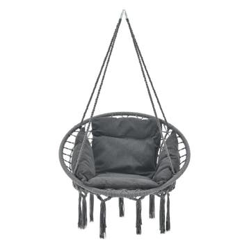 Hangstoel Kailua met kussen katoen max 150 kg donkergrijs, Verzenden, Nieuw