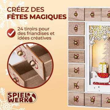 Adventskalender Kerstman Hout LED (Voor in Huis), Verzenden, Nieuw
