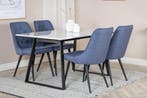 Eetkamerstoel - Ashley - Blauw - Jörn, Huis en Inrichting, Stoelen, Verzenden, Nieuw