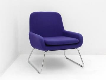 Fauteuil  - paars - ringpoot chroom, Werkplek, Ophalen of Verzenden, Gebruikt, Overige typen