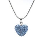 Fako Bijoux - Ketting - Disco Dots - Hart - Blauw, Verzenden, Nieuw