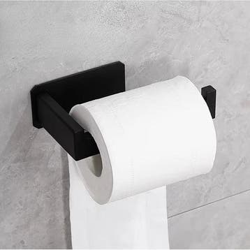 Ruhhy Toiletrolhouder Zwart – Loftstijl RVS – Zelfklevend, Ophalen of Verzenden, Nieuw