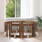 vidaXL Hondenhekje met standaards 8 pcs Oud hout 60 x 60 cm, Verzenden, Nieuw