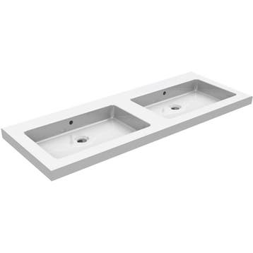 Wiesbaden Kera Wastafel Dubbel zonder Kraangat - 120x46x5cm, Ophalen of Verzenden, Nieuw