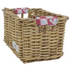 Wicked Rieten Fietsmand XL Pink Checker naturel, Fietsen en Brommers, Fietsaccessoires | Fietsmanden, Verzenden, Nieuw