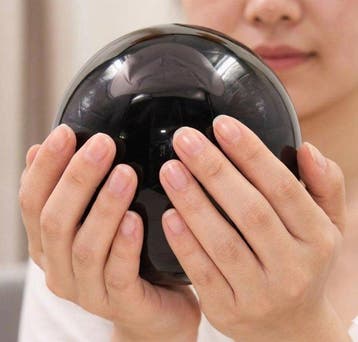 KAMR GEM Natuurlijke Zwarte Obsidiaan Bol 165 mm Grote
