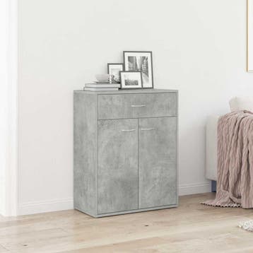 vidaXL Dressoir 60x30x75 cm bewerkt hout betongrijs, Verzenden, Nieuw, Overige houtsoorten, Minder dan 50 cm