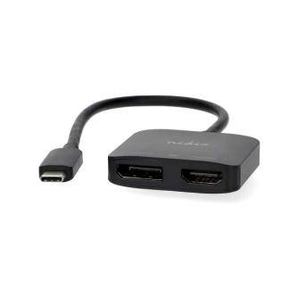 USB C naar HDMI en DisplayPort adapter | Nedis (2x 4K@60Hz), Verzenden, Nieuw