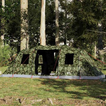 vidaXL Tunneltent 6-persoons waterdicht camouflage, Verzenden, Nieuw, Tot en met 2