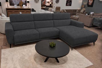 Loungebank Enschede - hoekbanken - Antraciet, Huis en Inrichting, Nieuw, 150 cm of meer, Stof, 250 tot 300 cm
