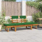vidaXL Tuinbank met kussens 2-in-1 190 cm massief acaciahout, Verzenden, Nieuw, Hout