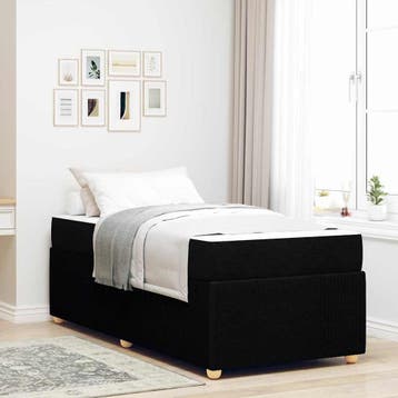 vidaXL Bedframe Zwart 80 x 200 cm Stof, Verzenden, Nieuw, Zwart, Stof