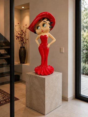 Beeld, Betty Boop in a festive dress with hat - 58 cm -