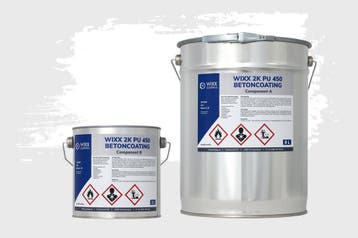 Wixx 2K PU 450 Betoncoating Wit 10L, Wit, Nieuw, Verf, Verzenden