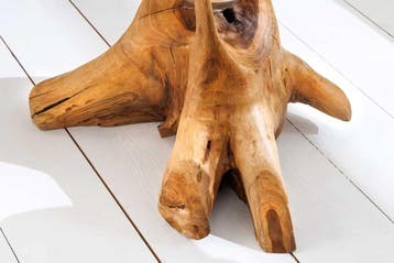 Massief houten bijzettafel ROOT 70cm naturel teakhout, Huis en Inrichting, Tafels | Sidetables, Ophalen of Verzenden, Nieuw