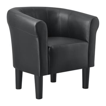 Kuipstoel Ariel schelpen fauteuil kunstleer 70x70x58 cm zwar, Verzenden, Nieuw