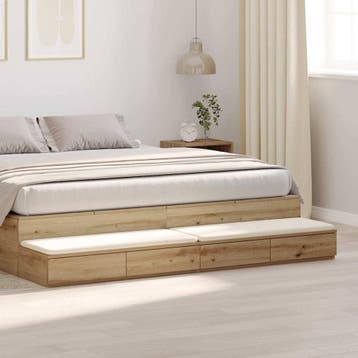 vidaXL Bedlades Artisan Eiken 180 x 36,5 x 16,5 cm Bewerkt, Verzenden, Nieuw, Hout, Minder dan 45 cm